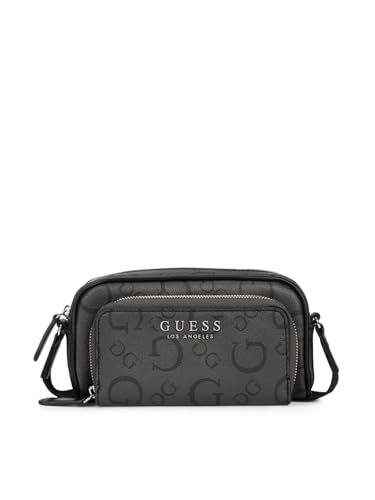 Image of GUESS Charcoal Grey Printed Saffron Mini Crossbody
