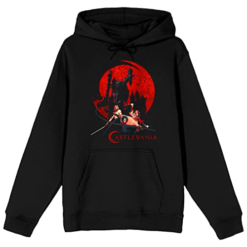 Bioworld Castlevania Red Moon Character Art Men's Black Sweatshirt-XL