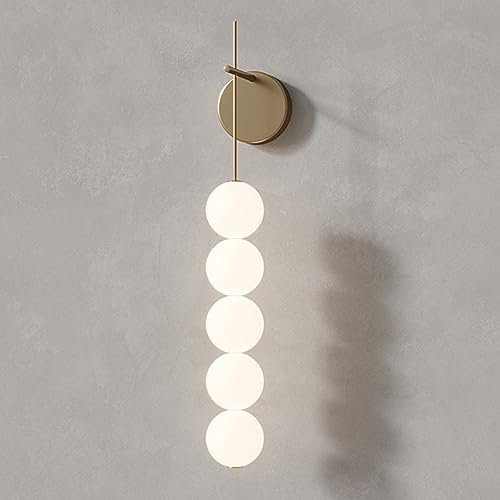 Apliques de pared nórdicos con acabado SD y esfera de cristal opalino