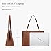 befen Genuine Leather Tote Bag for Women Work, Womens Totes Purse Shoulder Leather Purses Handbags with 15.6 Inch Compartment Cognac Brown