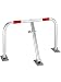 Produktbild Alberts 690458 Parkplatzbügel Friedlin | zum Aufschrauben, umlegbar | feuerverzinkt, mit roten Ringen | 440 x 750 mm