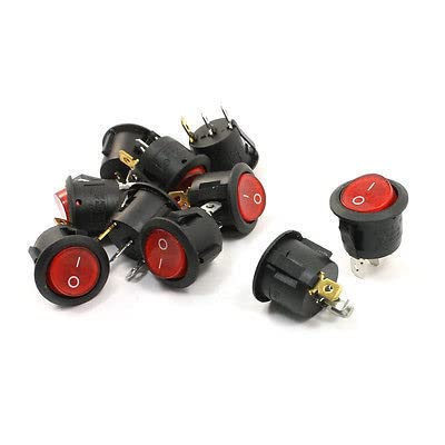 Interrupteur SPST rond rouge en lot de 10 pour restaurer vos lampes et appareils