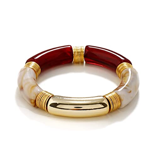 HASMI Bracelet Bracelet extensible rétro de style femme en résine acrylique de tempérament vintage pour femmes