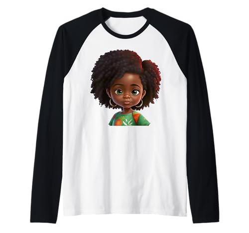 Regina melanina poppin sista ragazze carina Maglia con Maniche Raglan donna marrone nero pelle