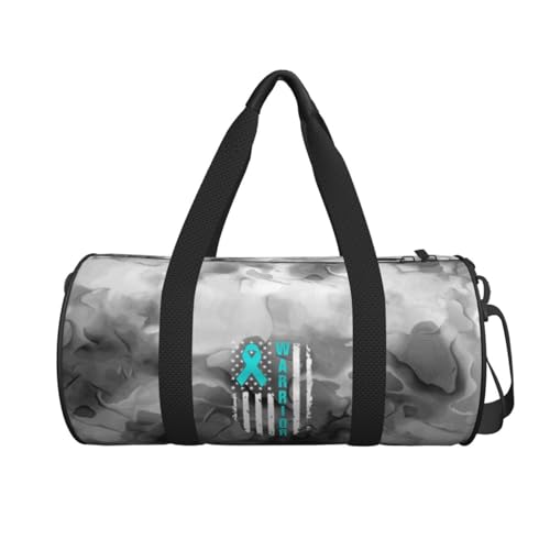 Ovarian Cancer Awareness American Flag Survivor Convertible Garment Bag with Shoulder Strap, Carry on Garment Duffel Bag for Men Women - Rolling Foldable for Travel Luggage Bags (Black)2