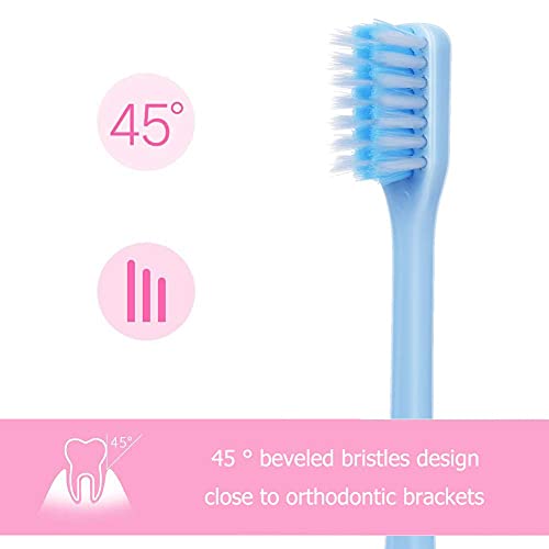 Y-kelin Kieferorthopädische Zahnbürste, V-Form, weiche Borsten, 8 Packungen，(farblich sortiert, Farbe nicht wählbar), sehr weiche Zahnbürste, toothbrush