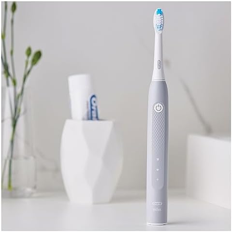 Oral-B Pulsonic Slim Clean 2000 Soniczna Szczoteczka Elektryczna, Prezent Walentynkowy, Smukła i Lekka Rączka, 2 Tryby Czyszczenia, Szara