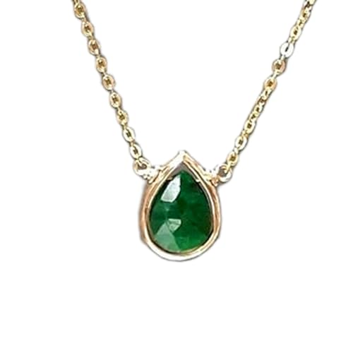 Colgante de esmeralda natural verde de 11 x 8 mm, joya diaria para lucir con estilo y calma