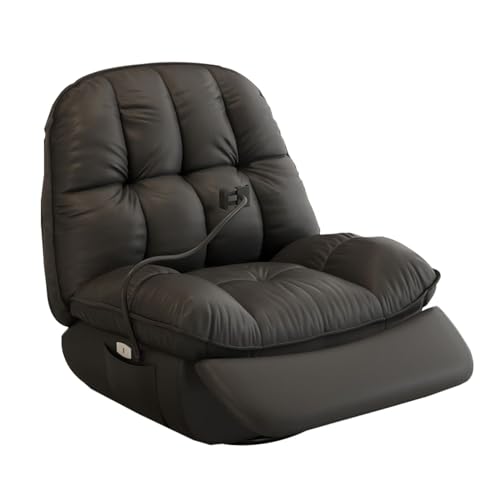TQQEPOOL Power Comfy Adjustable Backrest & Footrest,Electric Recliner Chairs Single Sofa For Living Room (Color : Black, Size : Manual)