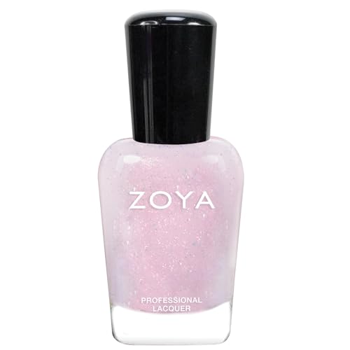 ZOYA Opal Nail Polish, Sheer Whitened Pink with Rose Gold Glitter, Neutral-Tone Holographic Finish, Big10Free Vegan, 0.5 fl oz
