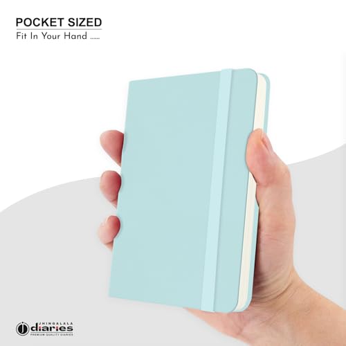 Image of Jhingalala Diaries - Hardbound Leather Cover Pocket Size Corporate Executive Diary Notebook I Pocket Diary For Men and Women I A6 Size I 80gsm Paper I 192 Ruled Pages (Ocean Blue)