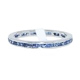 Statement Rings for woman Girls 92.5 Silver Sapphire band 2 mm (7)