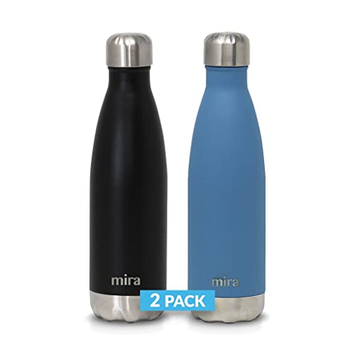 Mira 2 Pack 17 Oz Cola Shaped Insulated Stainless Steel Water Bottle cover
