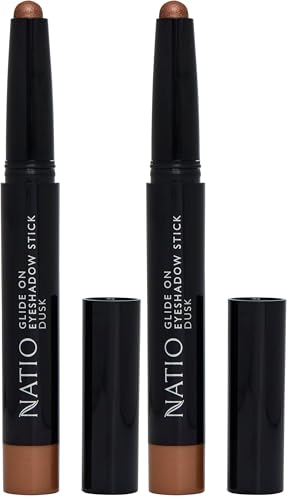 Natio Australia Glide on Eyeshadow Stick Dusk 1g - Sun-Kissed Bronze Eyeshadow Cream Stick - Smudge Free, Long Lasting - Cruelty Free & Vegan Friendly (Pack of 2)