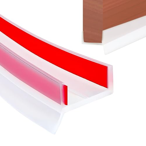 PZJFH 5M Door Bottom Seal Strip, Transparent Silicone Weatherproof Tape for Gap Sealing and Draft Protection, Self-Adhesive Windproof Dustproof Strip for Interior Doors and Floors
