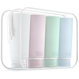 Valourgo Travel Bottles for Toiletries Tsa Approved Travel Size Containers BPA Free Leak Proof Travel Tubes Refillable Liquid Travel Accessories for Cosmetic Shampoo and Lotion Soap for travel, 4Pcs