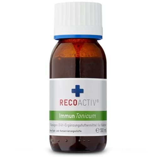 RECOACTIV Immun Tonicum für Katzen, 6 x 50 ml, Appetit anregendes Diät-Ergänzungsfuttermittel bei Untergewicht, Mangelerscheinungen, gestörter Nahrungsaufnahme und in der Rekonvaleszenz