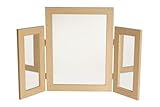 Reflex Sales & Marketing Ltd. Small Self Standing Dressing Table Mirror with Mirrored Wings - Oak Effect