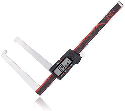 VINCA DRGA-0605 Quality Electronic Digital Brake Disc Rotor Gauge Caliper Micrometer Inch/Metric/Fraction 0-6 Inch/150mm Stainless Steel Red/Black Extra Large LCD Screen Auto Off Measuring Tool