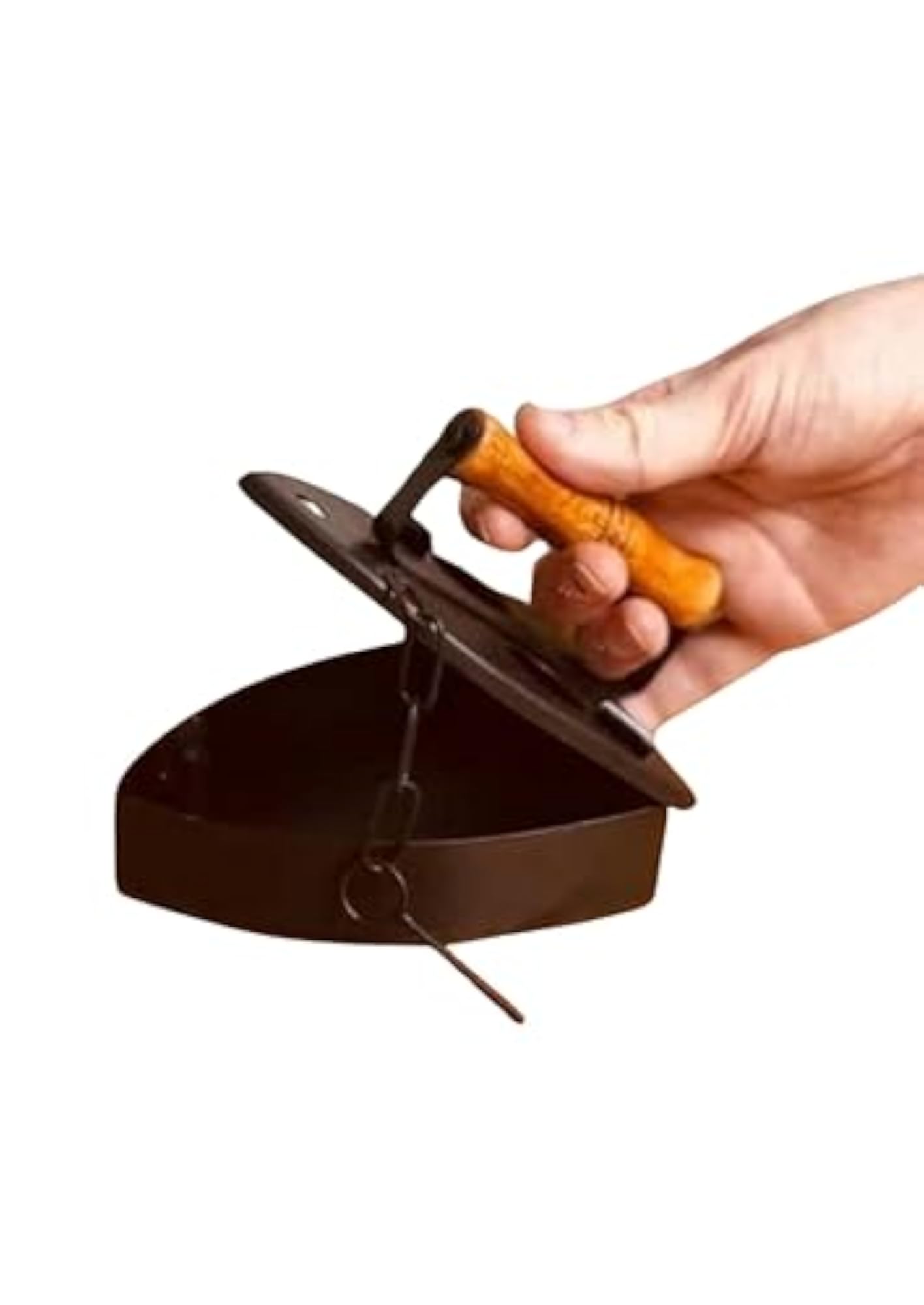 Vintage Coal Press Shaped Ashtray with Lid