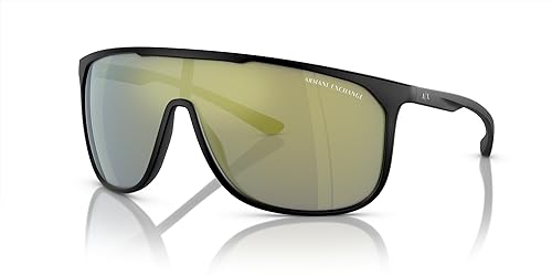 Armani Exchange A|X AX4137SU Universal Fit Sunglasses, Matte Black/Mirrored Green, 35 mm2