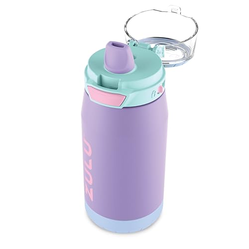 Image of ZULU Kids Flex 12oz Stainless Steel Insulated Water Bottle, Toddler Cup with Silicone Spout, Leak-Proof Locking Flip Lid and Carry Loop for School Backpack, Lunchbox, and Outdoor Sports, Sugar Fairy
