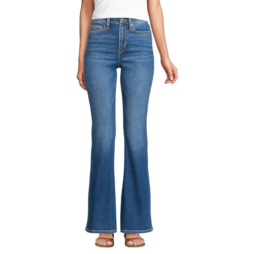 Lands' End Women's Denim High Rise Skinny Flare Jeans