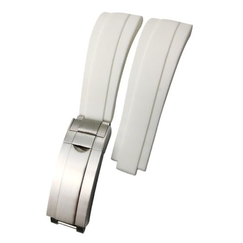 20mm 21mm 19mm 18mm o[VRvohAbNX bg}X^[ fCgi Tu}[i OChbNobNɑΉ(White,Glossy Silver buckle,18mm)