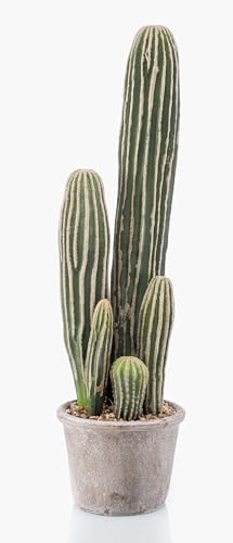 artplants.de Cactus San Pedro Artificiel DACON en Pot décoratif, Vert, 55cm - Plante synthétique/Faux Cactus