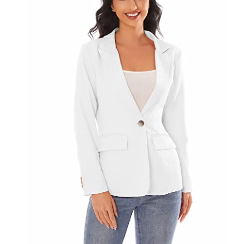 Women's Notched Lapel Lightweight Casual Work Office Blazer Jacket3