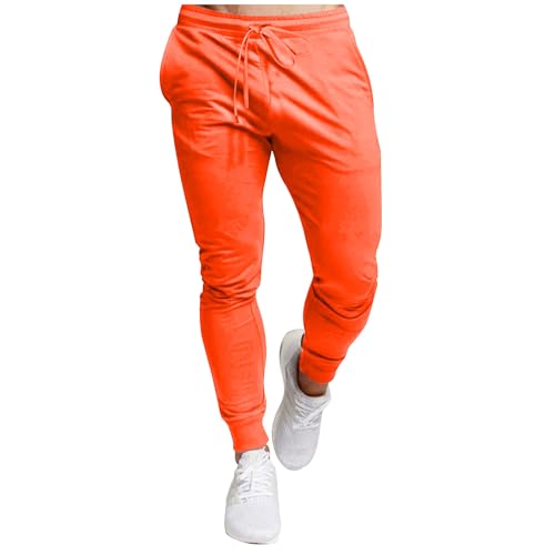 Sweatpants for Men Lounge Pants Lightweight Plain Tapered Trousers with Pockets Elastic Waist Joggers Workout Running