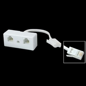 3NH 2X(Telephone UK BT Plug to Dual RJ11 Secondary Adapter U7M8)