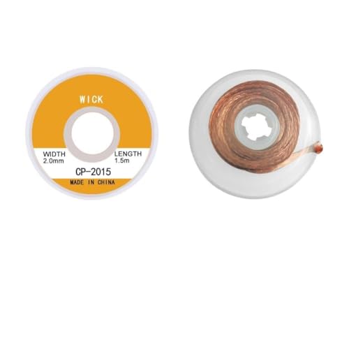 Tidevib Entlötlitze, 1,5 m Kupfer-Lötentferner-Docht für Leiterplattenreparatur, 1,0 mm - 4,0 mm Breite, 1 Stück