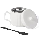 Lunavita Bacon Grease Container with Strainer, Oil Keeper Can for Bacon with Silicone Spatula, Cr...