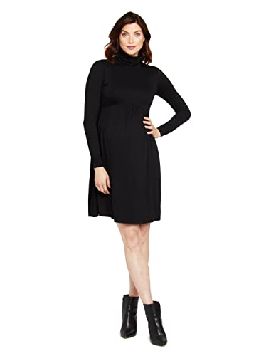 MOTHERHOOD MATERNITY WOMENS MATERNITY 긴팔 터틀넥 베이비돌 드레스