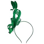 Dacitiery Ladies Feather Aliceband Fascinator, Mesh Flower Hair Clip Elegant Flower Feather Headband Women Headwear with Headband and Clip for Cocktail Tea Party Weddings Races Ascot (Green)