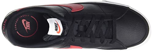 Image of Nike Men's Court Legacy Canvas Black /University RED-White Leather Tennis Shoe (CU4150-001)