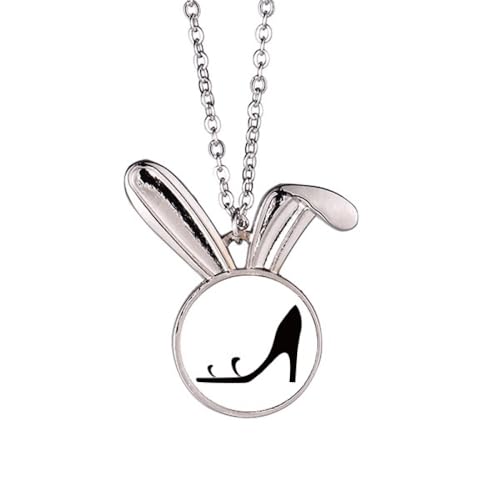 Collier lapin noir à talons hauts en pendentif fantaisie original