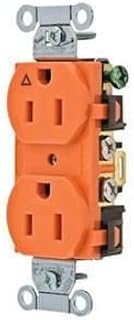 Receptacle, Duplex, 15A, 5-15R, 125V, Orange