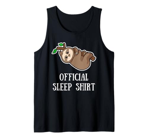 Funny Sloth "Official Sleep Shirt" Bed Pajama Nightgown Camiseta sin Mangas
