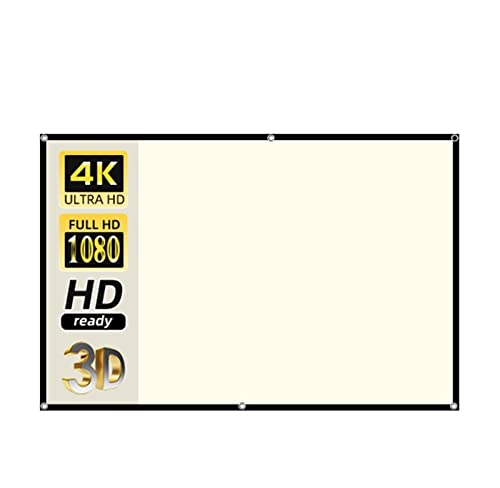 Pantalla de proyector para exteriores, Pantalla de proyección Rejilla blanca Anti-Luz Ángulo de visión de 160 ° Pantalla de proyector de 130 120 100 pulgadas for películas o presentaciones de oficina(