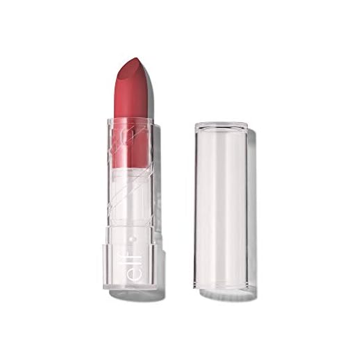 e.l.f. Srsly Satin Lipstick, Intense color Payoff & Silky Smooth Formula, Taffy, 12 oz.