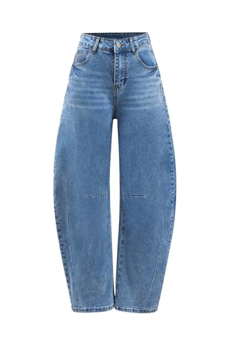 BlueMoment Barrel Jeans for Women Baggy Jeans Boyfriend High Waisted Wide Leg Y2k Vintage Denim Pants
