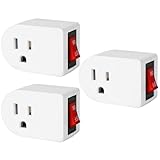 VSEER Toma de corriente con interruptor de encendido/apagado, adaptador de llave de pared interruptor de alimentación de...