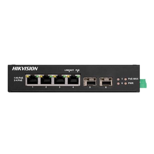 Switch PoE 4 ports non manageable Gigabit 101000 Mbps Hikvision - vue 2