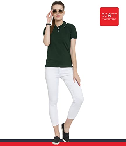 Image of Scott International Women's 100% Pure Organic Cotton Polo Regular Fit T-Shirt