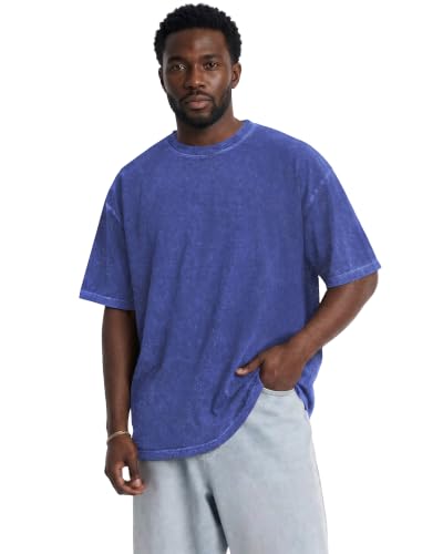 Image of Oversized Tshirts for Men Short Sleeve Vintage Washed Basic Loose Tees