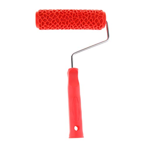 7Inch Embossed Moire Painting Roller with Plastic Handle for Wall  Decoration