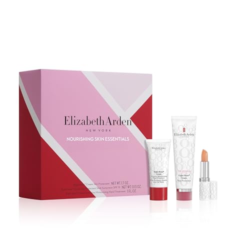 Elizabeth Arden Eight Hour Nourishing Essentials 3-Piece Skincare Gift Set for Women Includes Full-Size Eight Hour Cream Skin Protectant Lip Protectant & Hand Cream Treatment 3 count