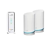 ARRIS Surfboard SB6183 DOCSIS 3.0 Cable Modem (400 Mbps Max Internet Speed) & W121 AX6600 WiFi 6 Tri-Band Mesh Router System Bundle (WiFi Coverage up to 5,500 sq ft) | Mesh with Your Cable Internet